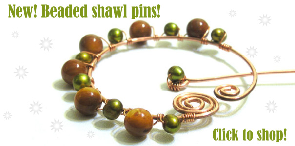 New beaded shawl pins - Click to shop!
